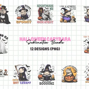 Halloween Capybara Sublimation Bundle,Halloween Capybara Sublimation Clipart, Funny Capybara, Capybara Shirt, Capybara Mug, Capybara Tote