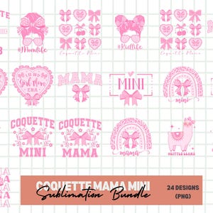Coquette Mama - Mini paquete PNG, Mommy Me png, Mama png, Mama and me png, Mama mini SVG file, Funny Mom svg, Mother Day Silhouette Cricut