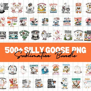 Silly Goose PNG Bundle | Funny Goose University Sublimation for Print PNG | Digital Download File | Bundle Design PNG | Trendy silly goose