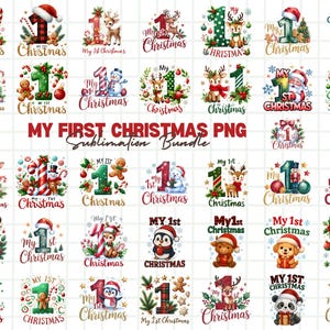 75+ My First Christmas Bundle Sublimation 21,My 1st Christmas Clipart, Baby First Christmas Clipart, Christmas Design, Baby&#39;s First Xmas PNG