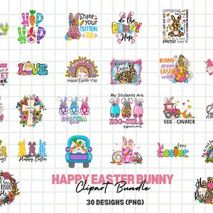 Paquete de sublimación de conejito de Pascua feliz, SVG de Pascua retro, SVG de Pascua feliz, SVG de conejito de Pascua, diseños de Pascua, Pascua para niños, archivo de corte Cricut