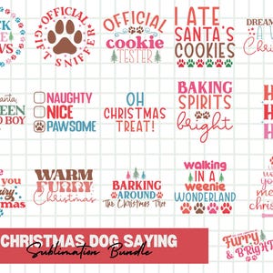 Lustiger Weihnachtshund, der SVG-Bundle sagt, frohe Woofmas SVG, Hund Pfoten-Druck SVG, lustige Zitate Png, Korn-Svg-Datei für Cricut