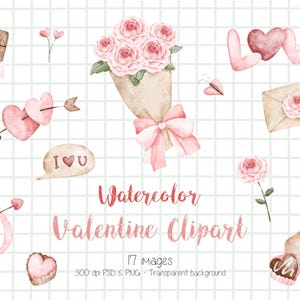 Clipart de aquarela de dia dos namorados, clipart de casal de aquarela, amor romântico, coração, feliz dia dos namorados, fofura PNG, adesivos digitais