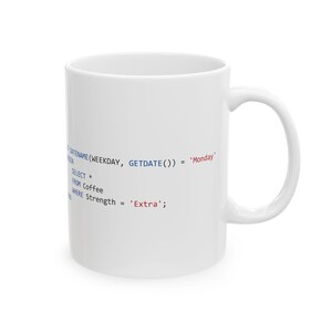 SQL Code Snippets Mug | Programmer Coffee Cup (11oz, 15oz) image 4