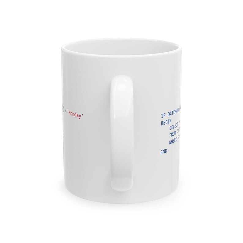SQL Code Snippets Mug | Programmer Coffee Cup (11oz, 15oz) image 7