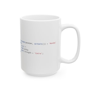SQL Code Snippets Mug | Programmer Coffee Cup (11oz, 15oz) image 2