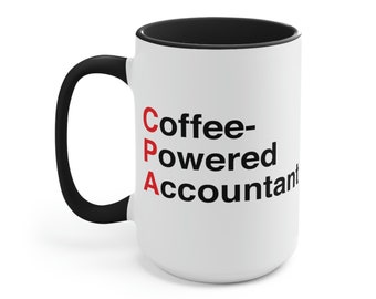 CPA ツートンカラー 15 オンス コーヒー マグ (赤と黒) | 会計士へのギフト | 同僚へのギフト | 税務専門家へのギフト | 税務ギフト | 税務シーズン