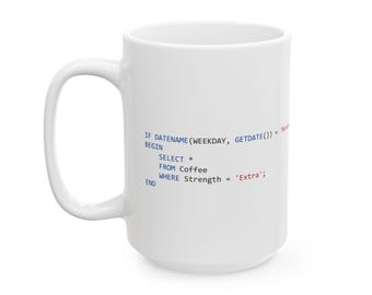 SQL Code Snippets Mug | Programmer Coffee Cup (11oz, 15oz)