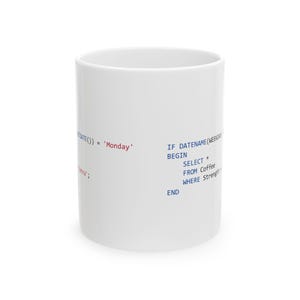 SQL Code Snippets Mug | Programmer Coffee Cup (11oz, 15oz) image 5