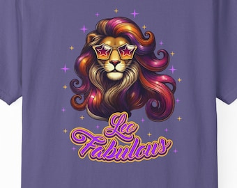 Retro Leeuw T-shirt, Fantastisch Leeuw Sterrenbeeld T-shirt, Spiritueel Astrologie T-shirt, Cadeau voor Verjaardagen in juli en augustus