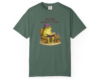 Frog Reading Shirt | Cottagecore Introvert Tee, Comfort Colors Heavy Cotton