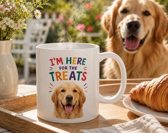 Personalized Dog Coffee Mug, Custom Pet Portrait Cup with Rainbow text, Funny Dog Lover Gift, Personalized Pet Mug, Dog Mom Gift