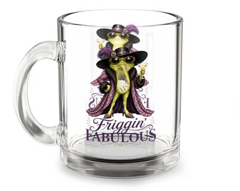 Friggin Frog Cocktail Glass Mug, Glamorous Fashion Frog Drinkware