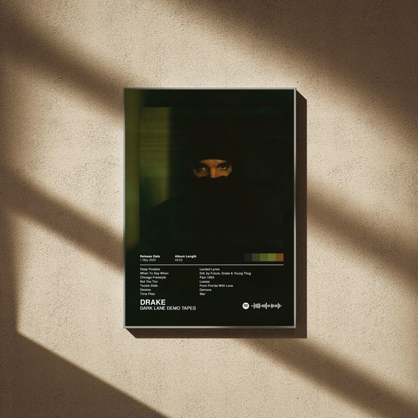 DIGITAL DOWNLOAD | Dark Lane Demo Tapes Drake | Album Poster | Minimalistic