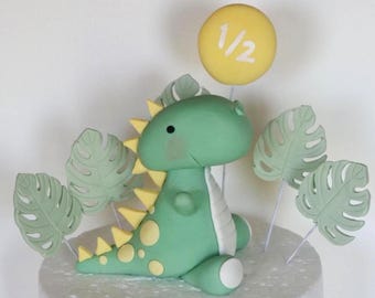 Dinosaur Cake Toppers,Made of Fondant dino cake 3D topper, dinosaur birthday party cake topper, baby shower dinosaur figurine boy T-rex