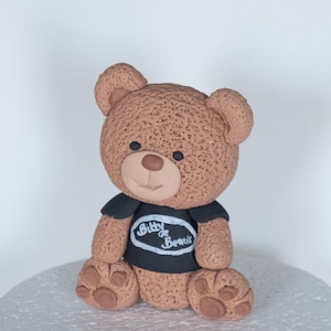 Bear Cake topper, Fondant cake topper, Teddy Bear cake decoration, baby shower decoration, gender reveal 1st 2nd boy girl birthday party