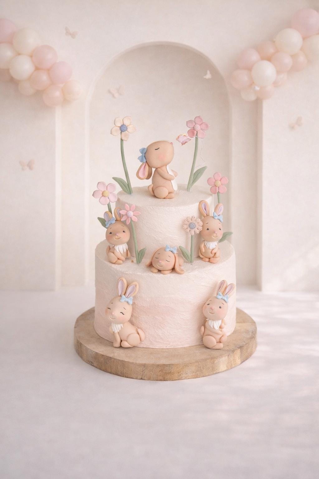 Bunny Cake Topper , Made of Fondant Bunny Birthday Party Decoration ...