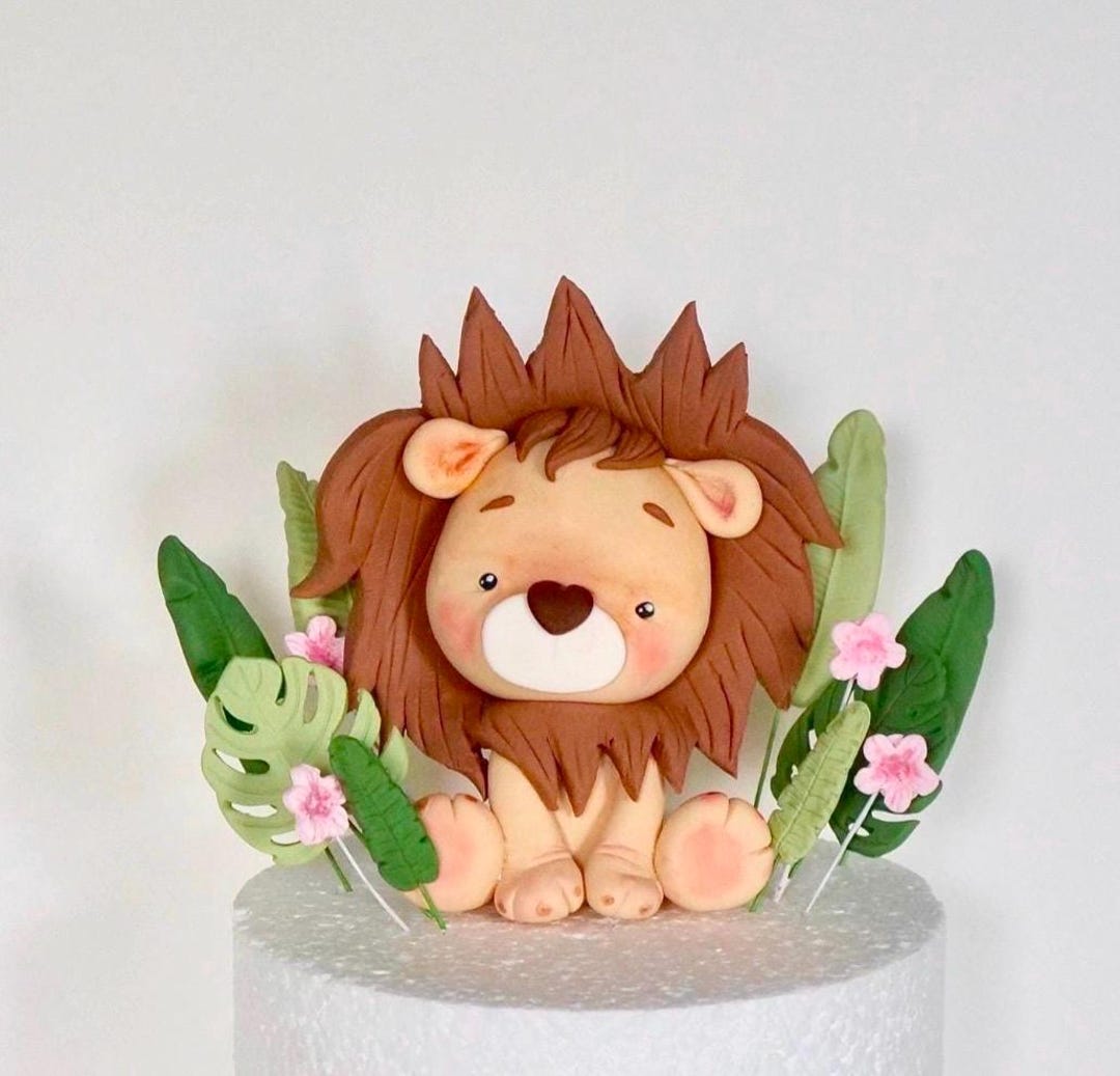 Safari Animal Cake Topper , Jungle Animals Figurine: Lion, Giraffe ...