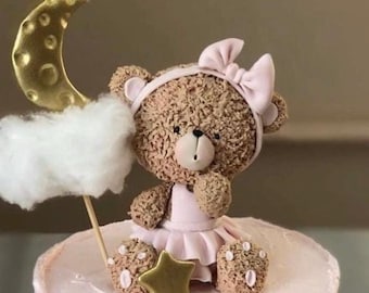 Fondant Bear Cake Topper, Baby Shower Birthday Party Decor