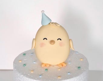 Fondant chick cake topper, chickens cake topper, easter cake topper, girl party decoration, boy baby shower spring birthday party cake