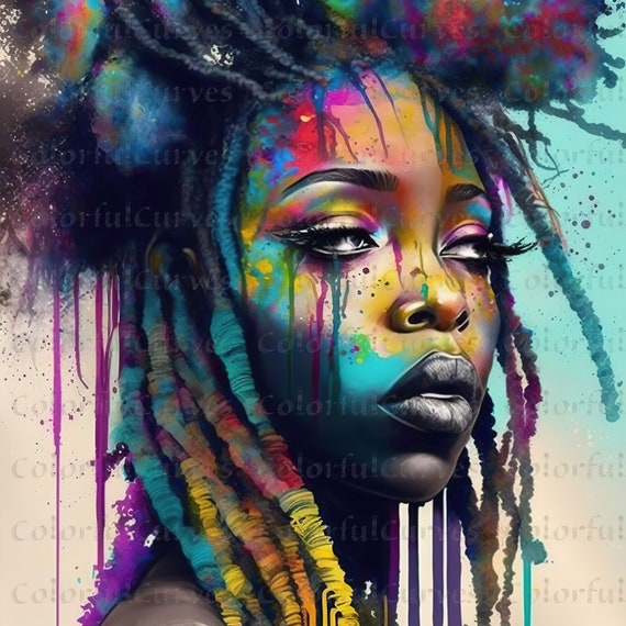 Get Hi-Res Instant Download Of Black Woman With Colorful Rasta.