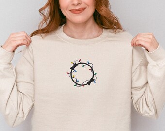 Sudadera navideña bordada para pilates Sudadera navideña con cuello redondo para pilates Regalos navideños para pilates Regalos para profesores de pilates Regalos para instructores de pilates