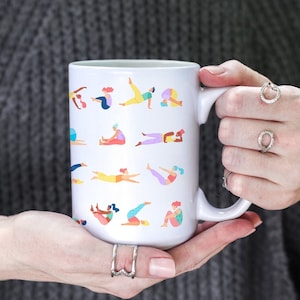 Pilates Ceramic Mug Classical Pilates Mat Exercise Poses Mug Return to Life Mug Pilates Gifts Gift for Pilates Teacher Pilates Student Gifts