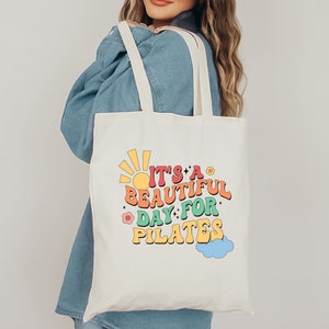 Pilates Tote Bag, Pilates Stuff, Cotton Canvas Tote, Gift for Pilates Lovers, Pilates Gift, Pilates Tote, Tote Bag, Canvas Bag, Pilates Gift