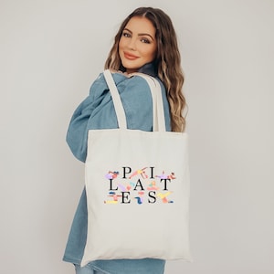 Pilates Canvas Tote Bag Pilates Cotton Tote Bag Pilates Gifts Pilates Art Bag Pilates Teacher Gifts Pilates Instructor Gift Pilates Lover