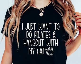 ¡Un regalo perfecto para los entusiastas del pilates y los amantes de los gatos! Camiseta de pilates Regalos divertidos de pilates Regalo para amantes de los gatos Regalo para instructor de pilates