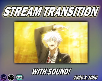 Transición de anime con sonido (subtítulos en inglés) - Superposición de animación - Se utiliza para Twitch, YouTube y otros servicios de streaming.