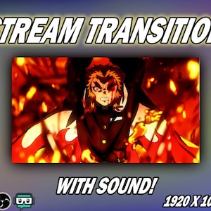 Fire anime transition overlay *WITH SOUND!*- stinger overlay - used for twitch, youtube and other streaming services (eng sub)