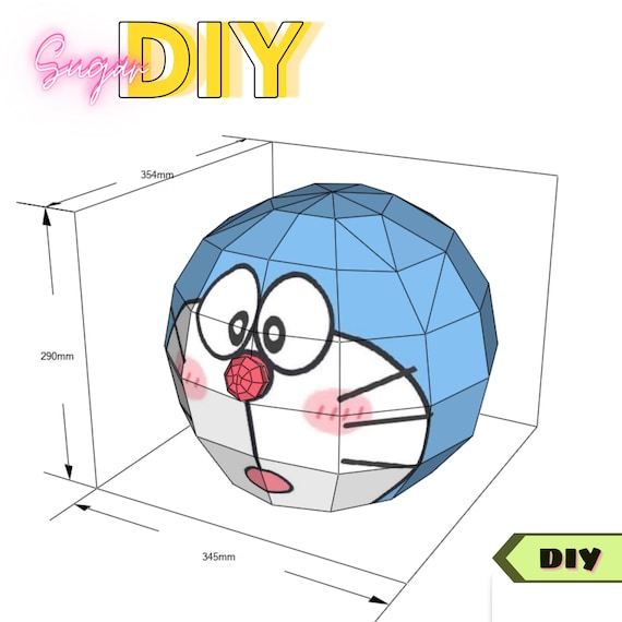 3d Origami Doremon Diagram ORIGAMI DORAEMON | Paper Crafts, Crafts,