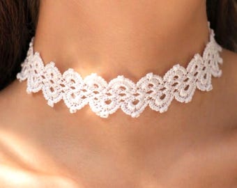 Crochet Lace Choker Pattern PDF, Beaded Necklace Pattern, DIY Boho Jewelry, Vintage Lace Choker Tutorial, Instant Download, 4 Languages