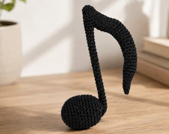 Crochet Music Note Pattern PDF, Amigurumi Musical Note Crochet Pattern, Music Lover Gift, Piano Decor, Handmade Music Ornament, 4 Languages