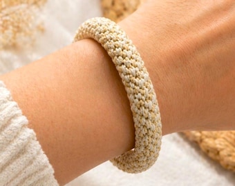 Crochet Bangle Bracelet Pattern PDF | Crochet Rope Bracelet Tutorial | Beginner Friendly DIY Jewelry | Instant Download | 4 Languages