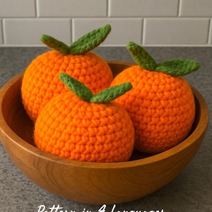 Crochet Orange Amigurumi Pattern PDF in 4 Languages, Easy Fruit Crochet Tutorial, Handmade Kitchen Decor, Beginner Digital Download