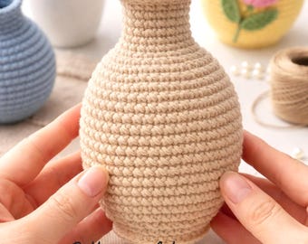 Crochet Vase PDF Pattern, Amigurumi Vase Pattern, Decorative Crochet Home Decor, Beginner Friendly DIY Vase, 4 Languages