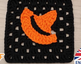 Crochet Pattern, Witch Hat Granny Square, Halloween Decor PDF - Multilingual