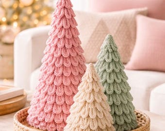 Crochet Loopy Christmas Tree Pattern – Crochet Loop Stitch Tree Pattern - English German French Spanish