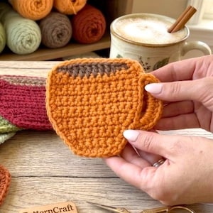 Crochet Coffee Cup Coaster Pattern PDF, Mug Shape Coaster, Cute Drink Coaster, Beginner Friendly, DIY Gift, Home Decor, 4 Languages