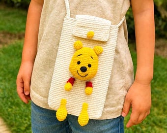 Crochet Bear Crossbody Bag Pattern PDF, Kids Mini Bag Crochet Pattern, Amigurumi Purse Tutorial, 4 Languages, Digital Download