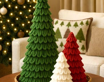 Crochet Loopy Christmas Tree Pattern – Crochet Loop Stitch Tree Pattern - English German French Spanish