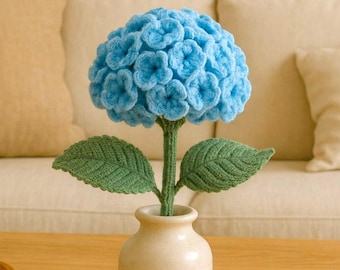 Motif hortensia au crochet | Tutoriel floral facile (PDF) Anglais Allemand Français Espagnol