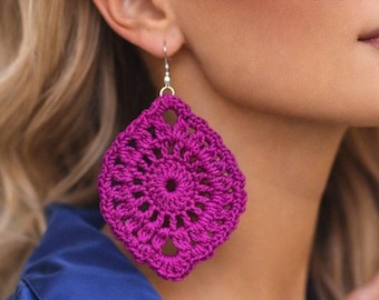 Boho Crochet Earrings PDF Pattern | 4 Languages | Beginner-Friendly | Instant Download