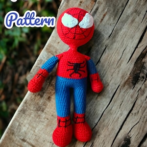 Easy Crochet Spiderman Pattern, Easy Amigurumi Spiderman PDF Pattern, Digital Download PDF Pattern