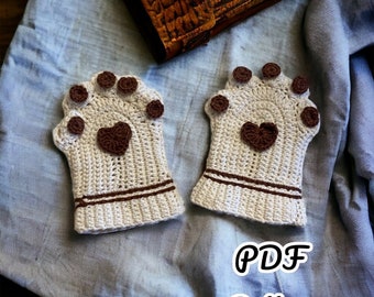 Easy Fingerless Cat Paw Crochet Glove Pattern, Pattern of Cat Paws Gloves, Digital Download, PDF Pattern, Video Tutorial