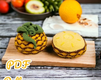 Modèle facile d'ananas amigurumi, PDF motif ananas, motif fruit amigurumi, ananas au crochet, motif ananas