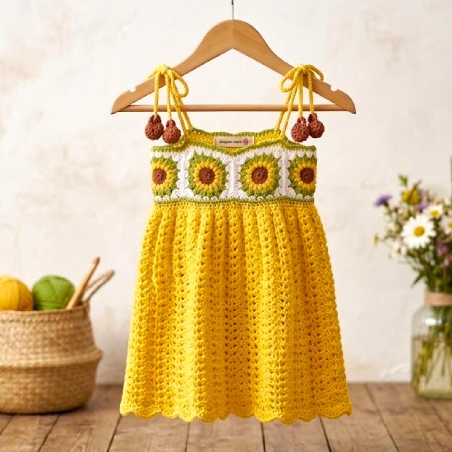 crochet sunflower dress Ravelry: Sunflower Dress pattern by Fleeting Obsessions Art