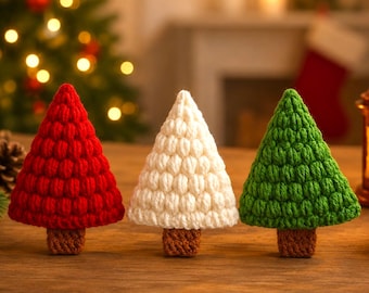 Paquete de patrones de ganchillo para adornos navideños de árbol, patrón de ganchillo en PDF en 4 idiomas, decoración para árbol de Navidad, adorno navideño amigurumi